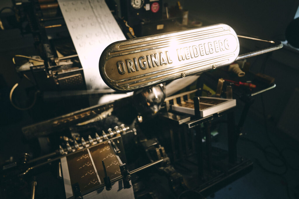 Original Heidelberg-digel i drift hos DESLERS