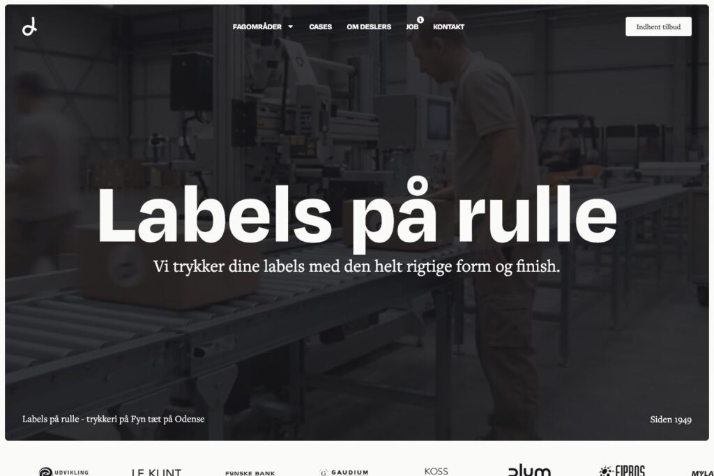 Undersiden Labels på rulle på deslers.dk
