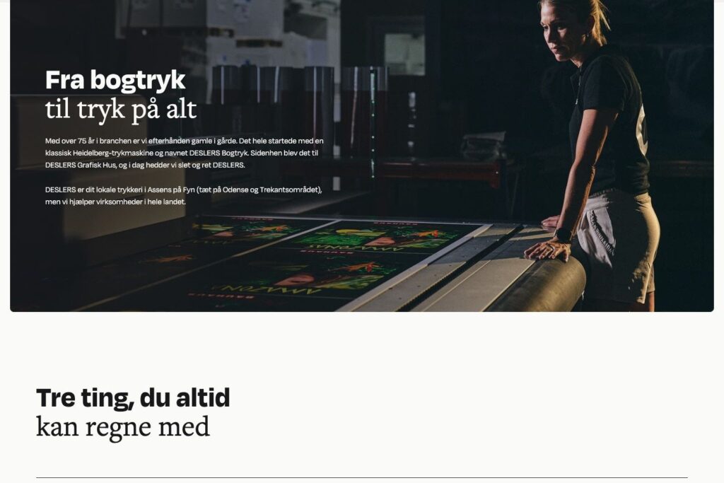 Afsnittet Fra bogtryk til tryk på alt på deslers.dk